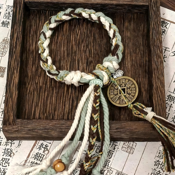 Tibetan-style adjustable braided rope